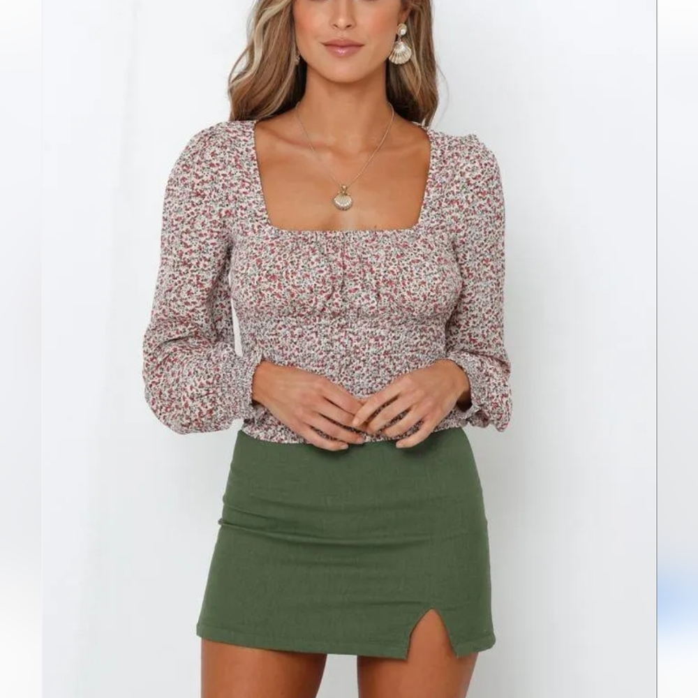 PRINCESS POLLY Floral Print Long Sleeve Blouse size 8